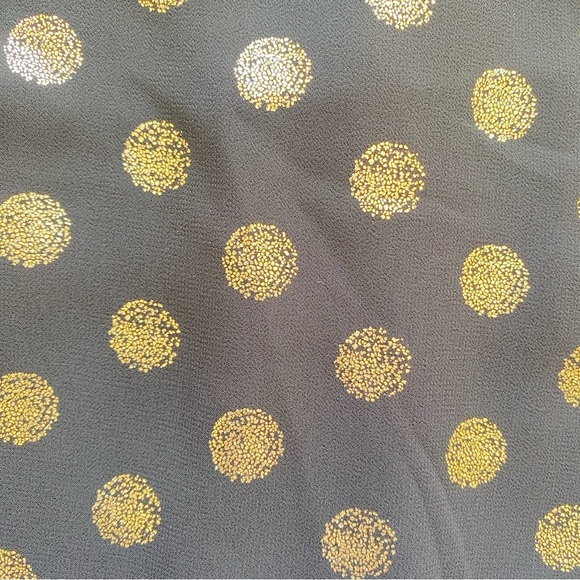 SHOW ME YOUR MUMU Long Sleeve Black Top Gold Polka Dot Bishop Sleeves Size M - Picture 16 of 16
